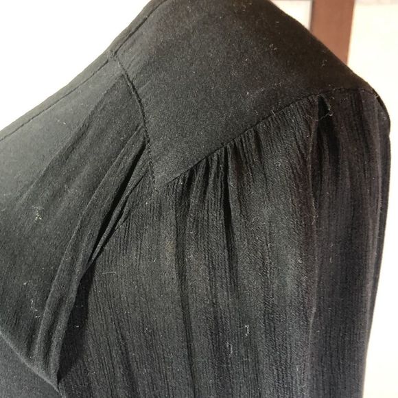 Free People Black Flowing Wednesday Addams Dress Deep V Neck Hocus Pocus Sz 2 - Picture 8 of 16